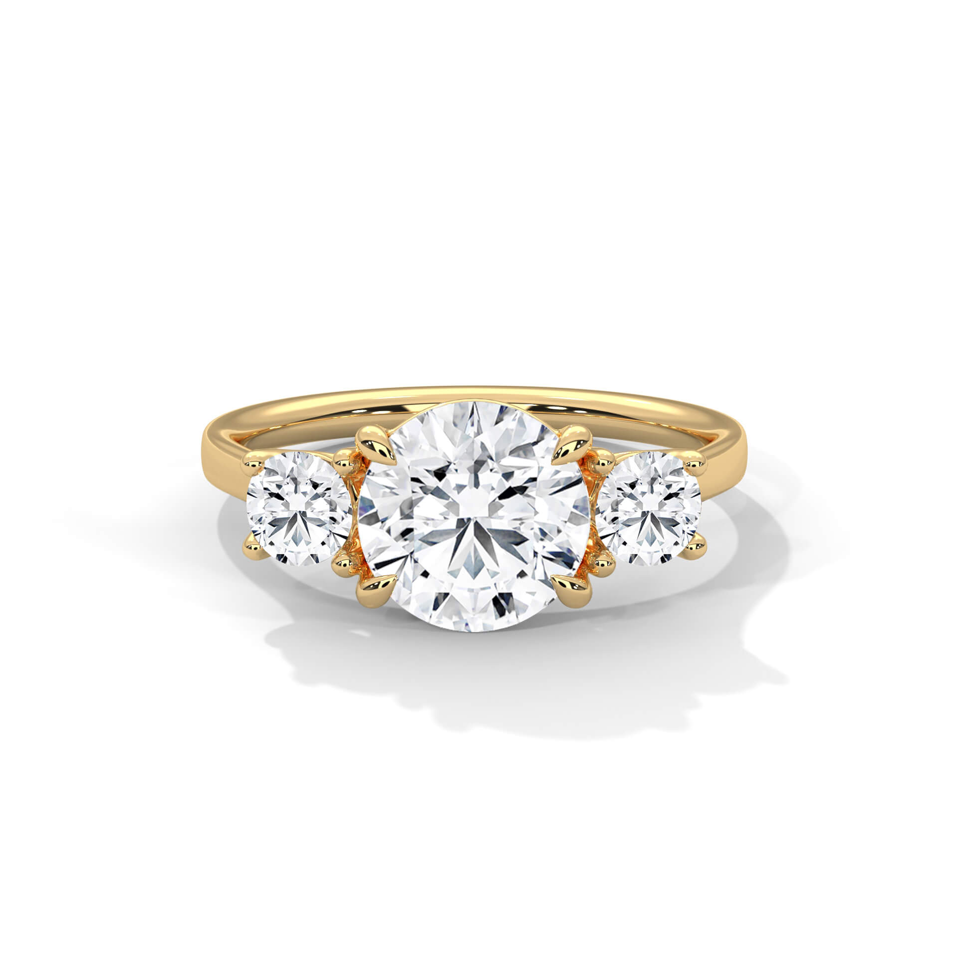 Lohan 2 Carat Solitaire Silver Ring Yellow Gold - Shinez By Baxi Jewellers