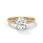 Anaya 2 Carat Solitaire Silver Ring Yellow Gold - Shinez By Baxi Jewellers