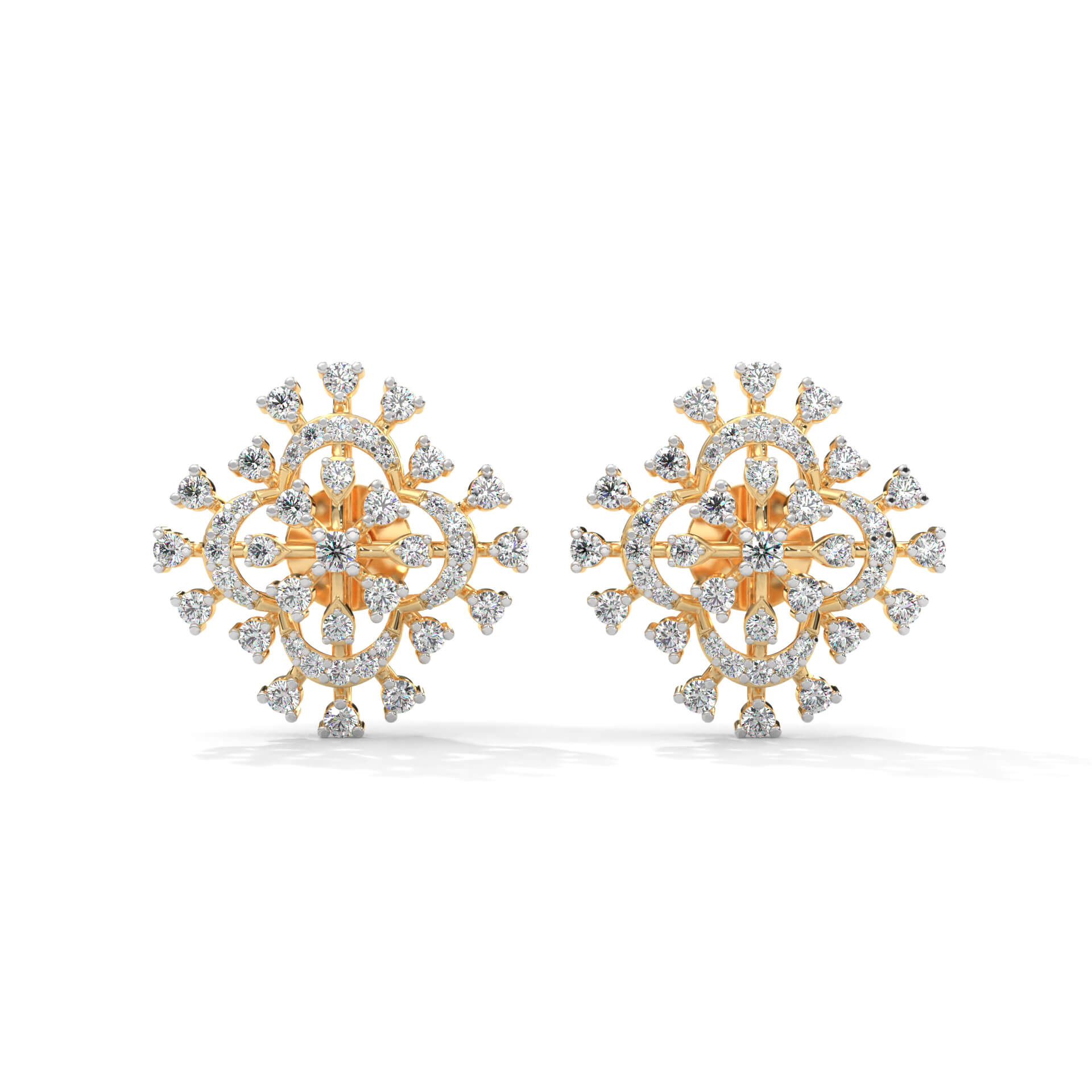 Sandra Fancy Silver Stud Earrings for Women - Shinez By Baxi Jewellers