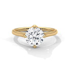 Kai 2 Carat Solitaire Silver Ring Yellow Gold - Shinez By Baxi Jewellers