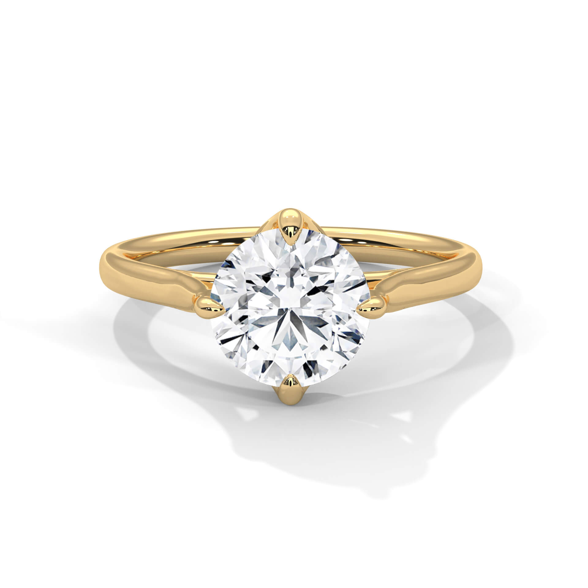 Kai 2 Carat Solitaire Silver Ring Yellow Gold - Shinez By Baxi Jewellers