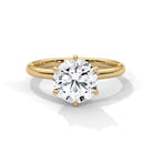 Eul 2 Carat Solitaire Silver Ring Yellow Gold - Shinez By Baxi Jewellers