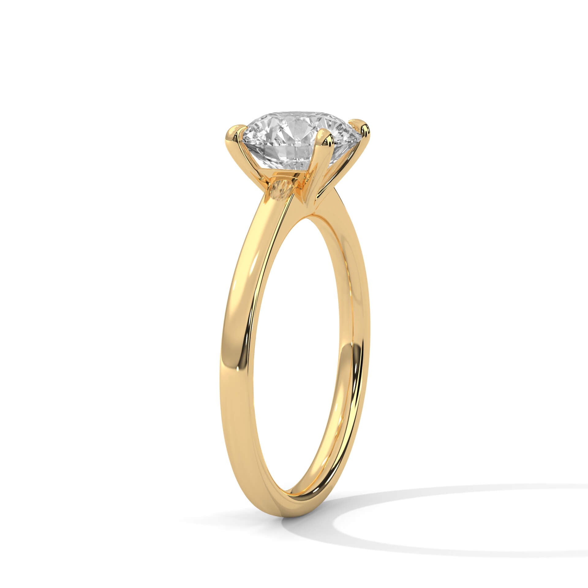 Anaya 2 Carat Solitaire Silver Ring Yellow Gold - Shinez By Baxi Jewellers