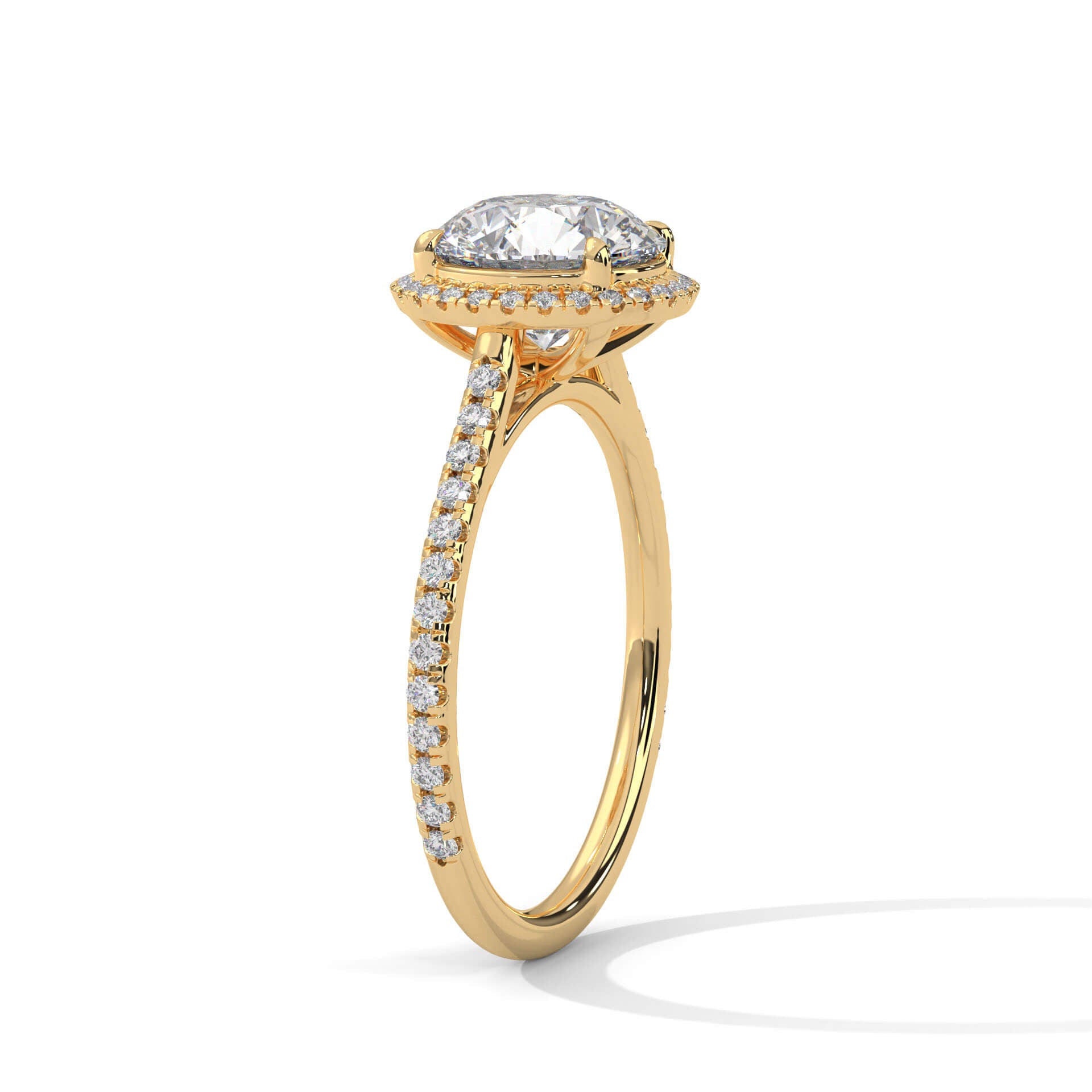 Adira 2 Carat Solitaire Silver Ring Yellow Gold - Shinez By Baxi Jewellers