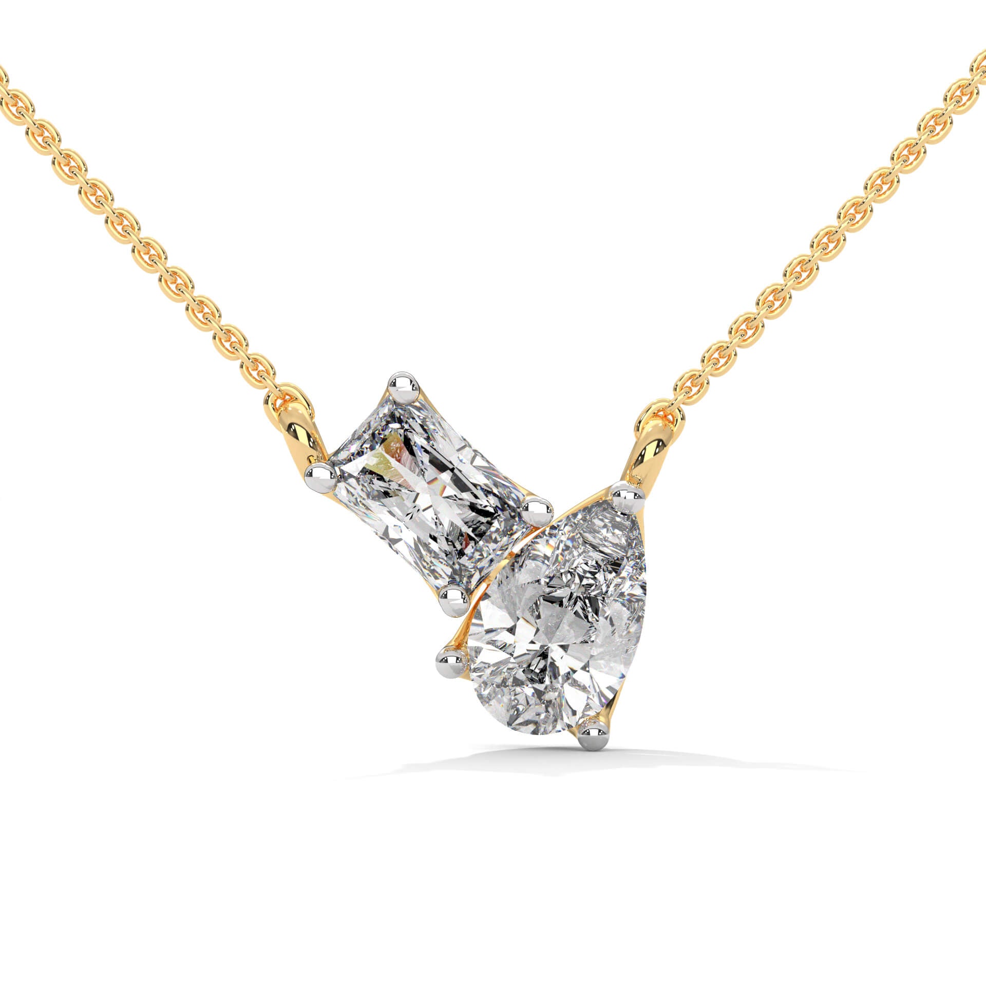 Dianelle Solitaire Silver Pendant Necklace | 22KT Gold Vermeil - Shinez By Baxi Jewellers