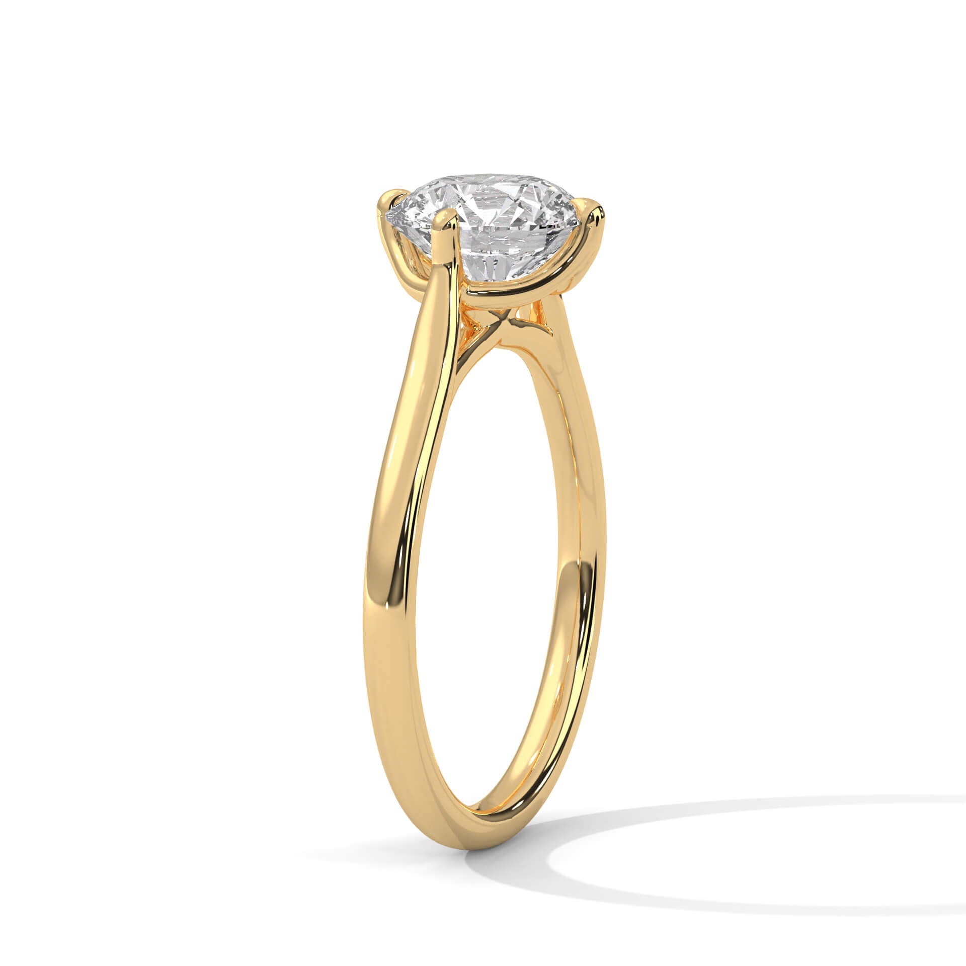 Kai 2 Carat Solitaire Silver Ring Yellow Gold - Shinez By Baxi Jewellers