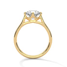 Kai 2 Carat Solitaire Silver Ring Yellow Gold - Shinez By Baxi Jewellers