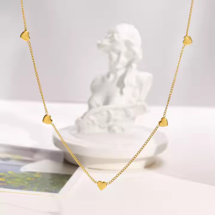 Dainty Heart Necklace Chain | 18kt Gold Coated - Shinez By Baxi Jewellers