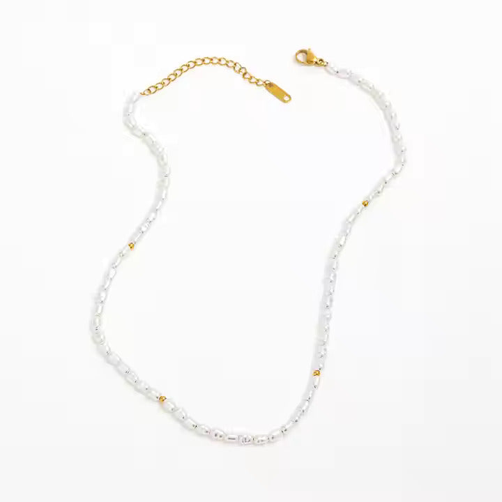 Grany Pearl Beads Necklace Chain | 18kt Gold Coated - Shinez By Baxi Jewellers