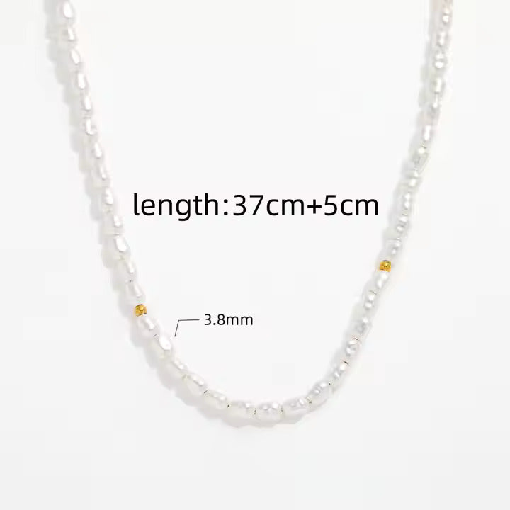 Grany Pearl Beads Necklace Chain | 18kt Gold Coated - Shinez By Baxi Jewellers