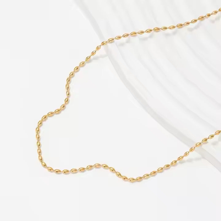 Brada Beads Necklace Chain | 18kt Gold Coated - Shinez By Baxi Jewellers