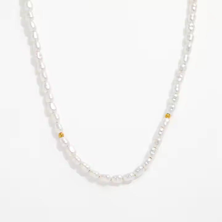 Grany Pearl Beads Necklace Chain | 18kt Gold Coated - Shinez By Baxi Jewellers