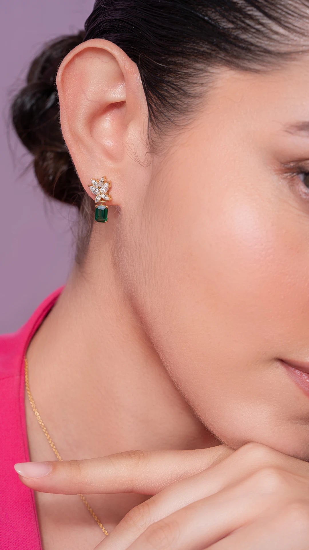 Carol Green Silver Drop Earrings | 22KT Gold Vermeil - Shinez By Baxi Jewellers