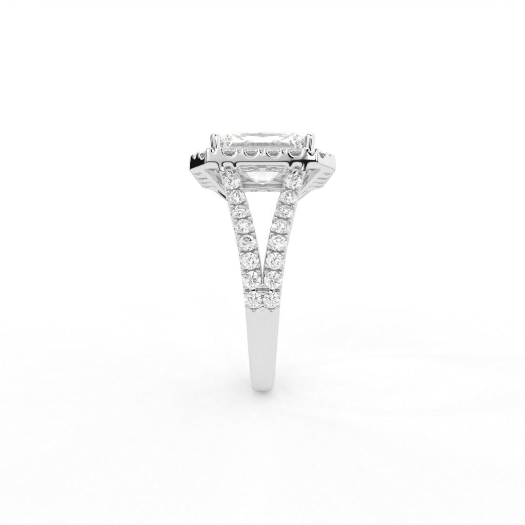 ERINA RADIANT CUT SOLITAIRE SILVER RING - Shinez By Baxi Jewellers