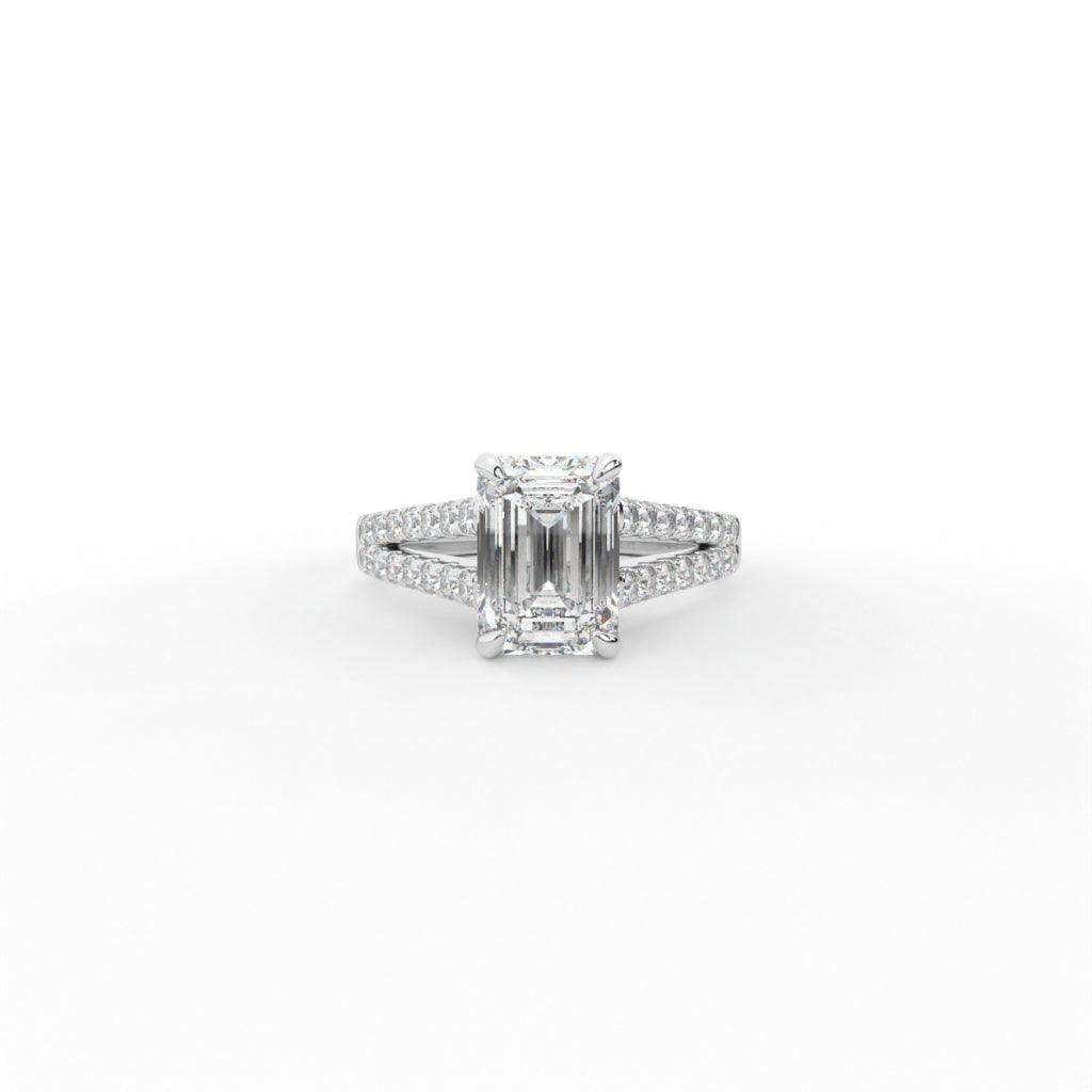 FREYA EMERALD CUT SOLITAIRE SILVER RING - Shinez By Baxi Jewellers