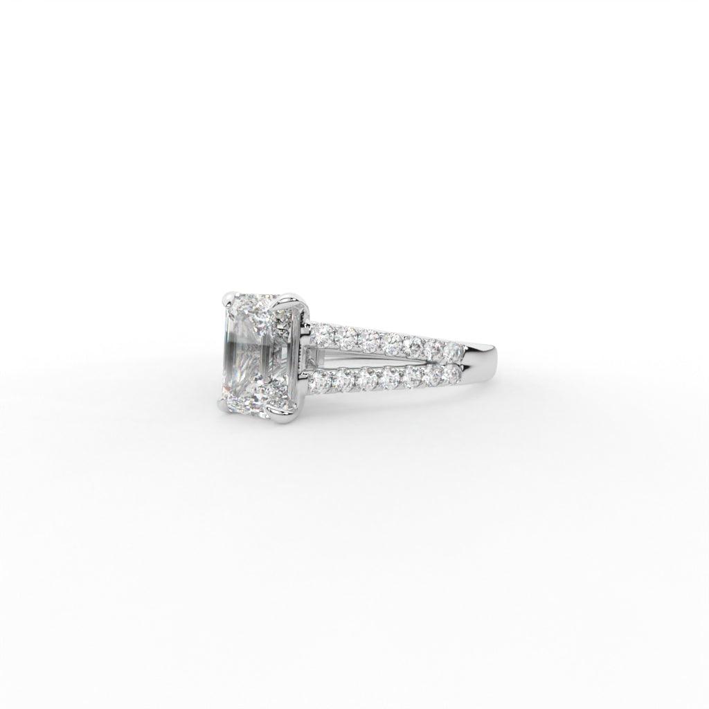 FREYA EMERALD CUT SOLITAIRE SILVER RING - Shinez By Baxi Jewellers