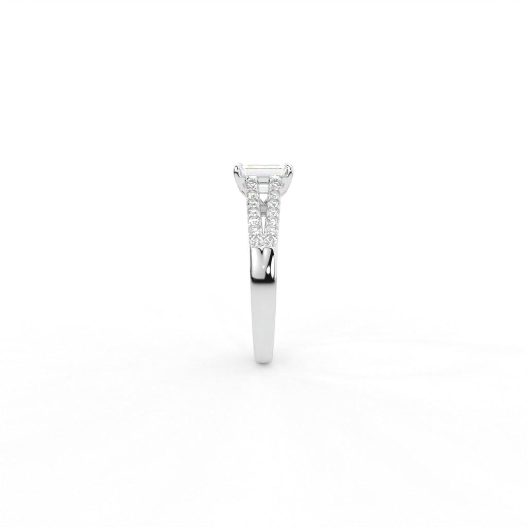 FREYA EMERALD CUT SOLITAIRE SILVER RING - Shinez By Baxi Jewellers