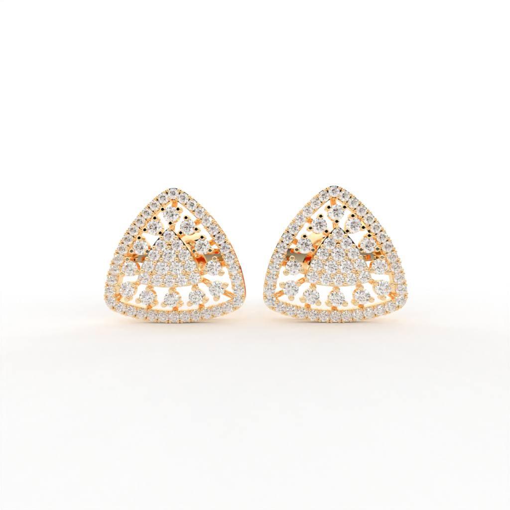 Freya Triangle Silver Stud Earrings for Women - Shinez By Baxi Jewellers