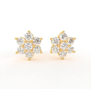 Iqra Silver Stud Earrings for Women - Shinez By Baxi Jewellers