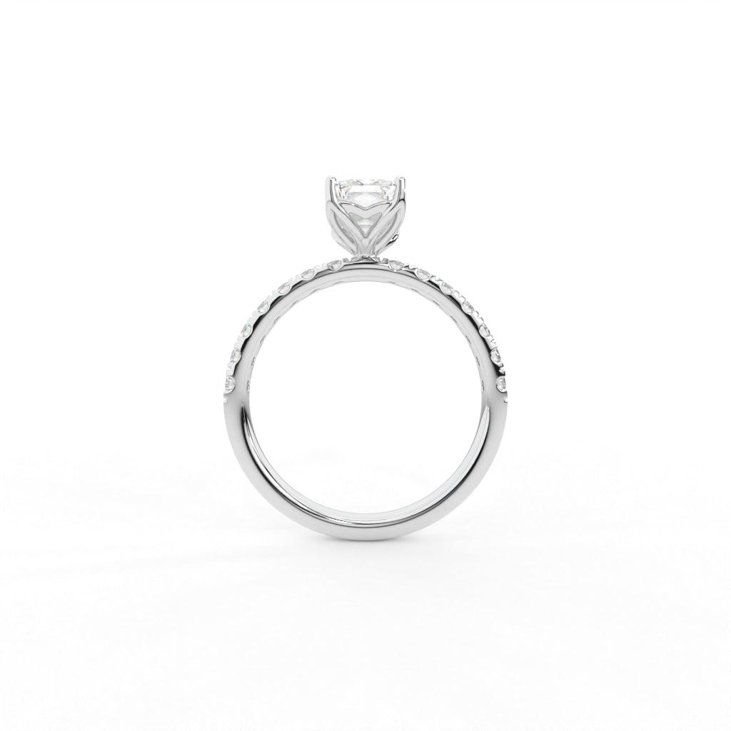 IZARA EMERALD CUT SOLITAIRE SILVER RING - Shinez By Baxi Jewellers