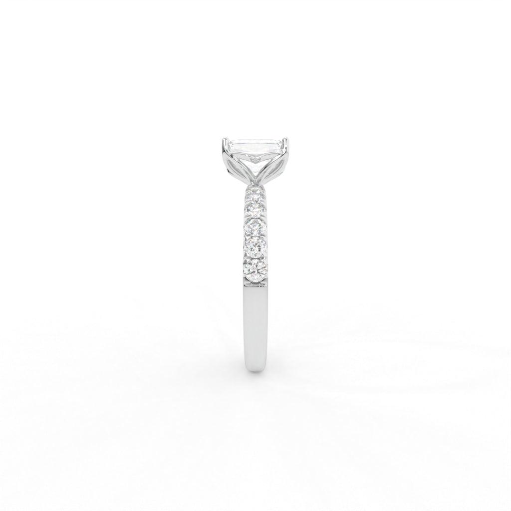 IZARA EMERALD CUT SOLITAIRE SILVER RING - Shinez By Baxi Jewellers