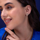 Jasmin Silver Stud Earrings for Women - Shinez By Baxi Jewellers