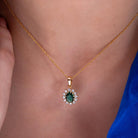 Keeley Green Emerald Silver Pendant for Women - Shinez By Baxi Jewellers