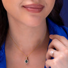 Keeley Green Emerald Silver Pendant for Women - Shinez By Baxi Jewellers