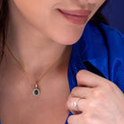 Keeley Green Emerald Silver Pendant for Women - Shinez By Baxi Jewellers