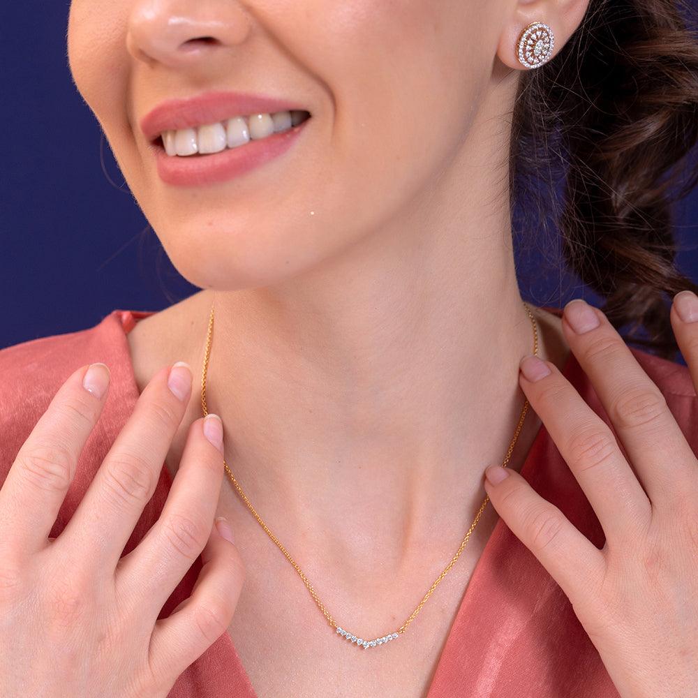 Leone V-Shape Silver Pendant for Women - Shinez By Baxi Jewellers