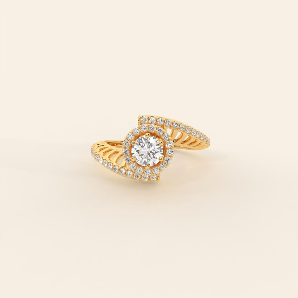 Reya 0.30 carat Solitaire Silver Ring for Women - Shinez By Baxi Jewellers